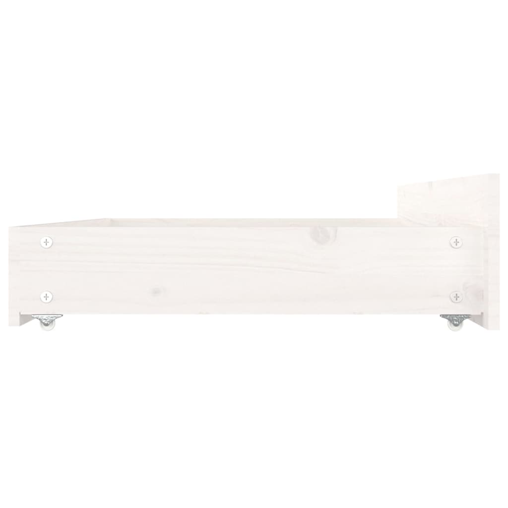 vidaXL Sertare pentru pat, 4 buc., alb, lemn masiv de pin vidaXL Sertare pentru pat, 4 buc., alb, lemn masiv de pin