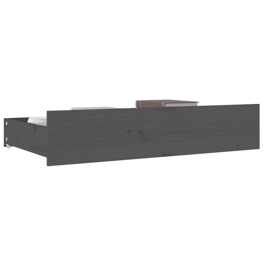 vidaXL Sertare pentru pat, 4 buc., gri, lemn masiv de pin vidaXL Sertare pentru pat, 4 buc., gri, lemn masiv de pin