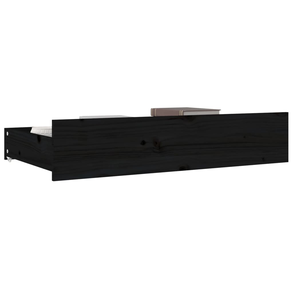 vidaXL Sertare pentru pat, 4 buc., negru, lemn masiv de pin vidaXL Sertare pentru pat, 4 buc., negru, lemn masiv de pin