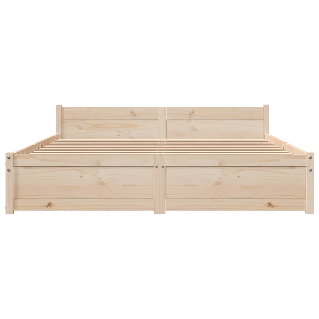vidaXL Cadru de pat dublu, 135x190 cm, lemn masiv