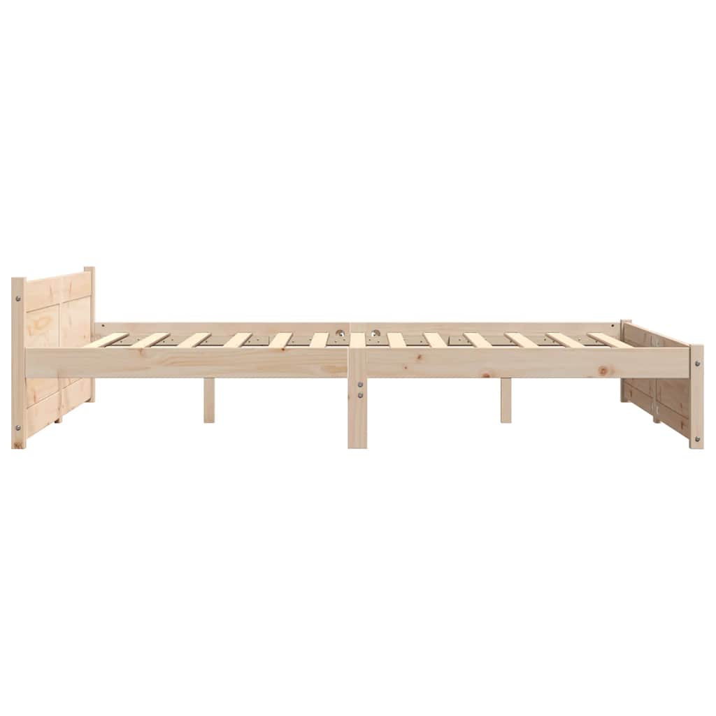 vidaXL Cadru de pat dublu, 135x190 cm, lemn masiv