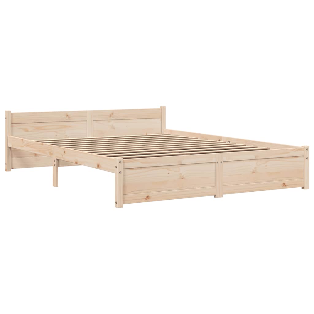 vidaXL Cadru de pat King Size, 150x200 cm, lemn masiv vidaXL Cadru de pat King Size, 150x200 cm, lemn masiv