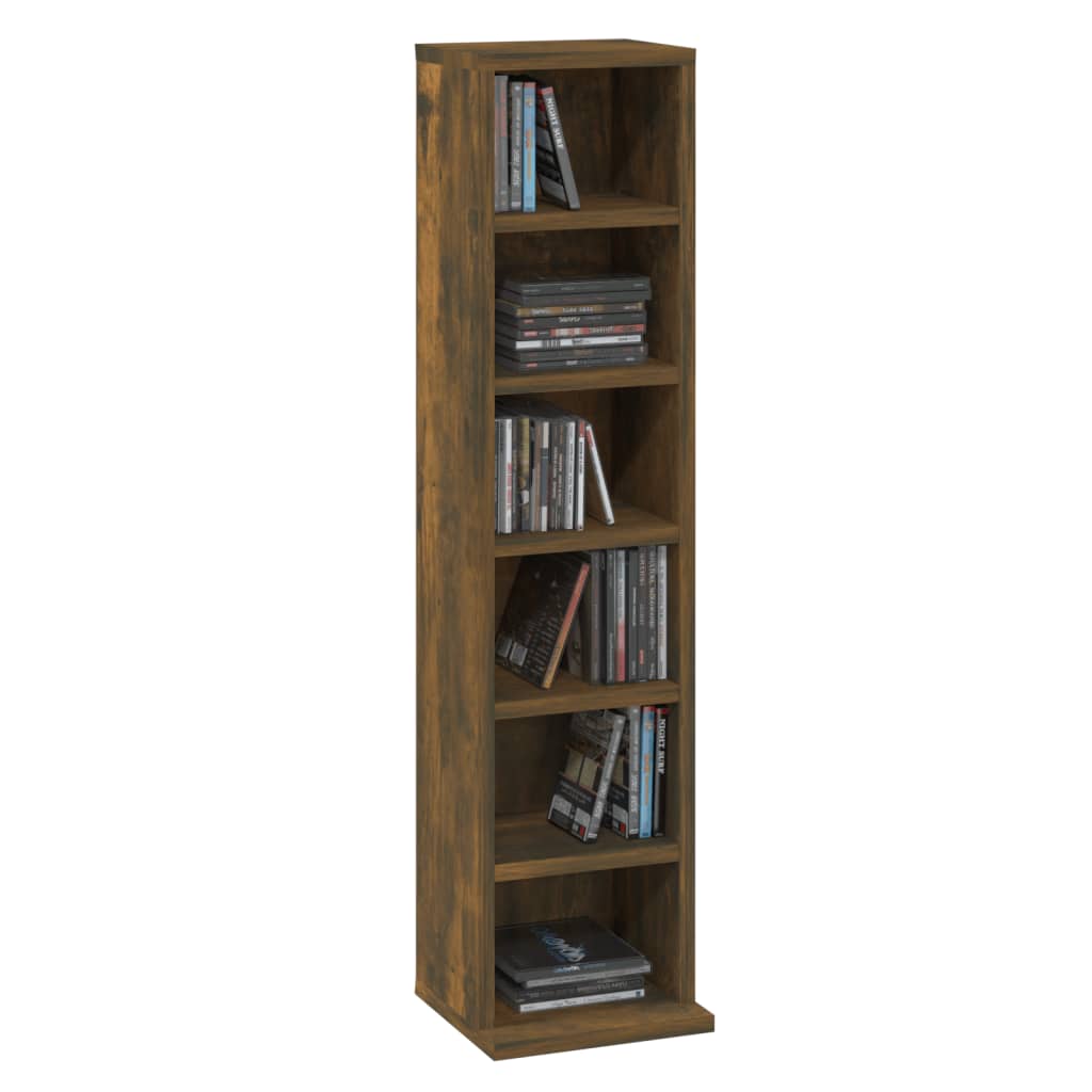 vidaXL Dulap CD-uri, stejar fumuriu, 21x20x88 cm, lemn prelucrat