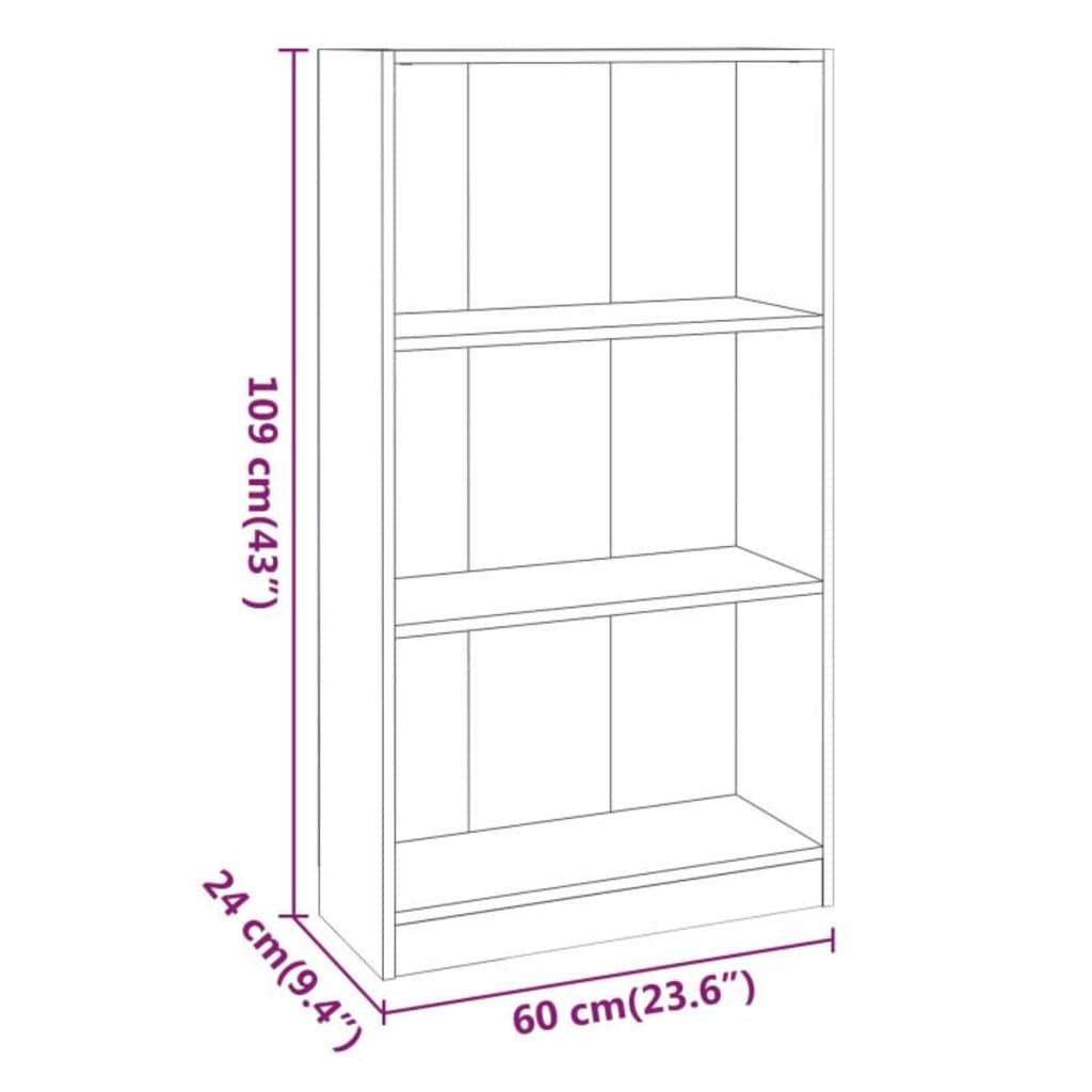 vidaXL Bibliotecă, stejar fumuriu, 60x24x109 cm, lemn prelucrat vidaXL Bibliotecă, stejar fumuriu, 60x24x109 cm, lemn prelucrat