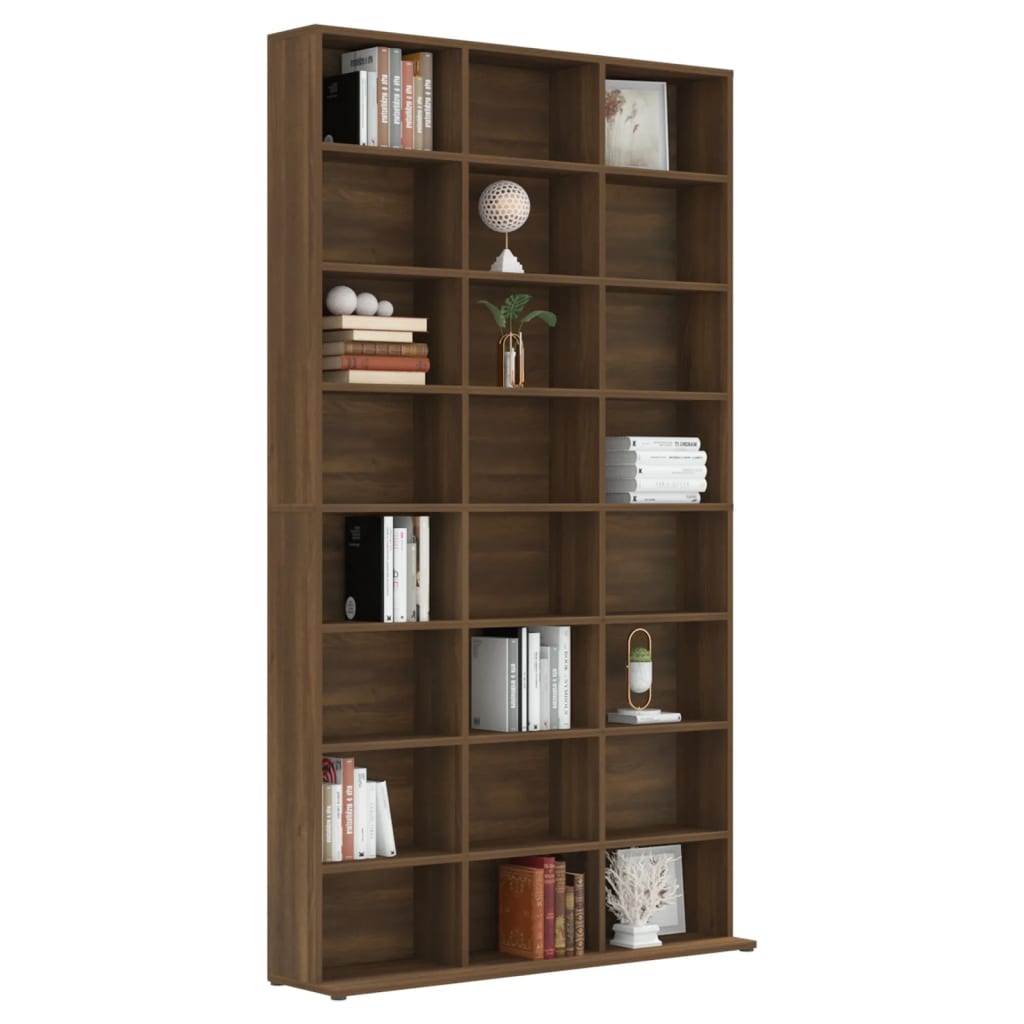 vidaXL Dulap CD-uri, stejar maro, 102x23x177,5 cm, lemn prelucrat