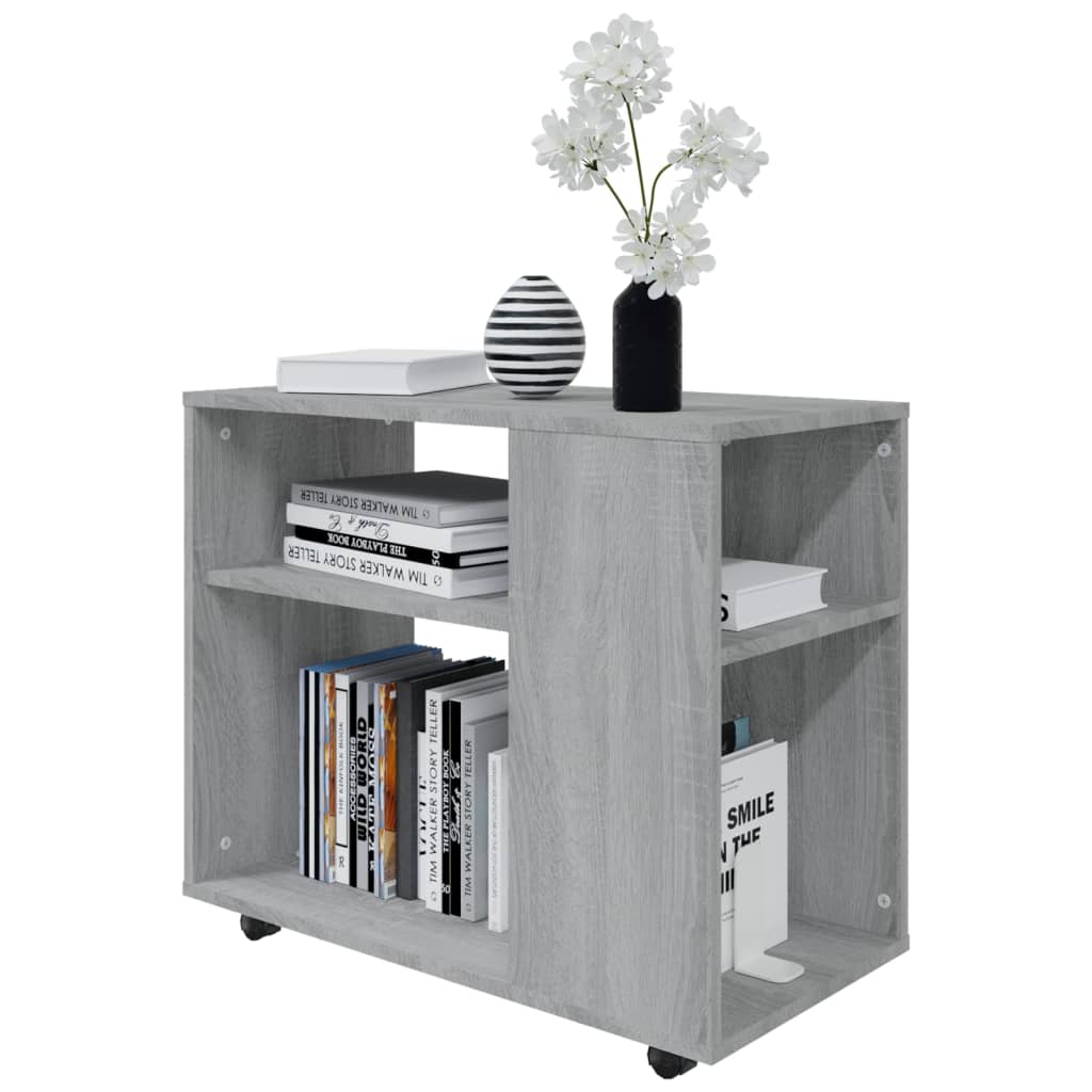 vidaXL Măsuță laterală, gri sonoma, 70x35x55 cm, lemn compozit