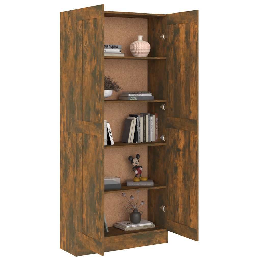 vidaXL Bibliotecă, stejar fumuriu, 82,5x30,5x185,5 cm, lemn prelucrat