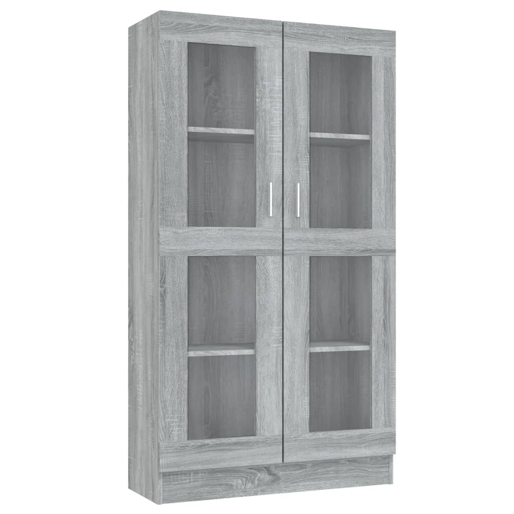 vidaXL Dulap vitrină, gri sonoma, 82,5x30,5x150 cm, lemn prelucrat