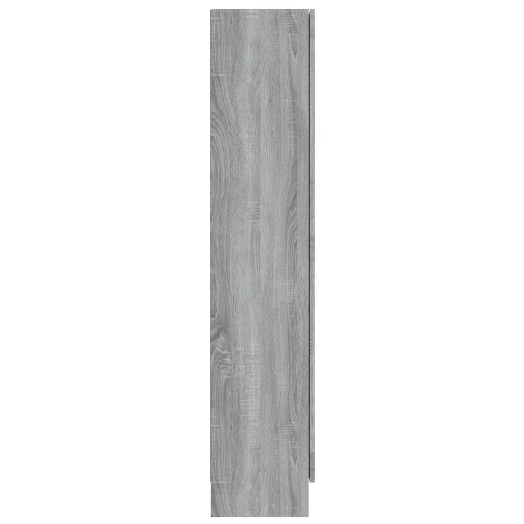 vidaXL Dulap vitrină, gri sonoma, 82,5x30,5x150 cm, lemn prelucrat