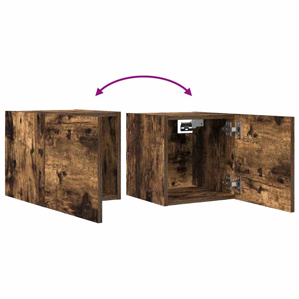 vidaXL Comode TV montaj pe perete 4 buc. stejar fumuriu 30,5x30x30 cm