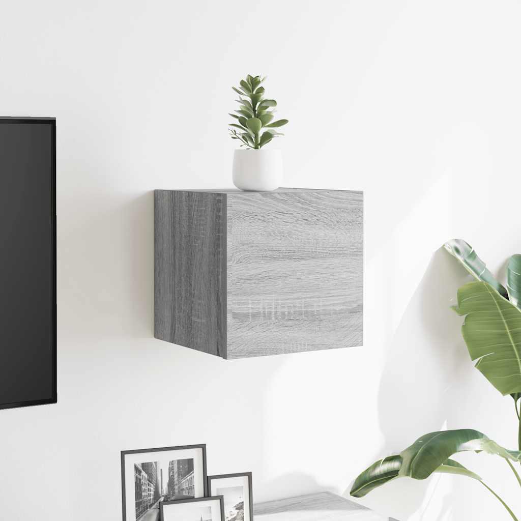 vidaXL Dulapuri TV montaj pe perete, sonoma gri, 30,5x30x30 cm