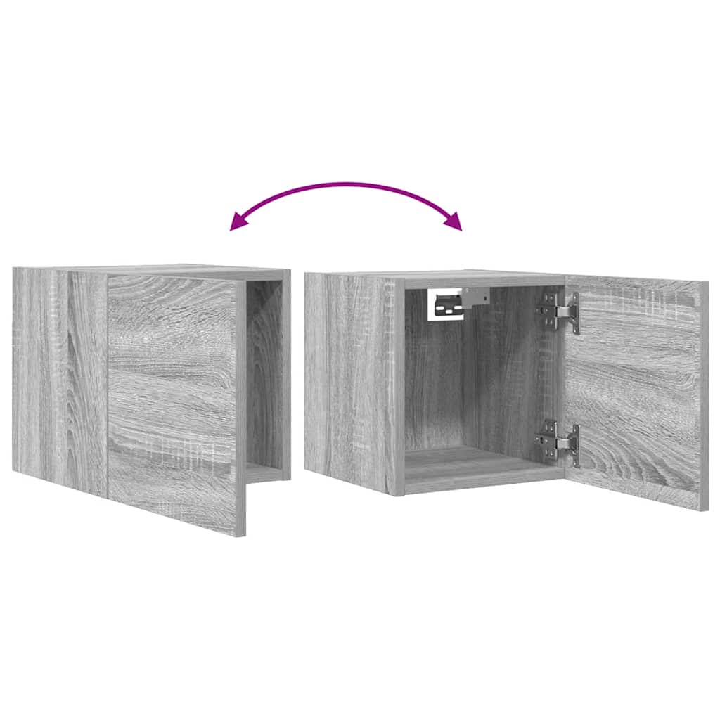vidaXL Dulapuri TV montaj pe perete, sonoma gri, 30,5x30x30 cm