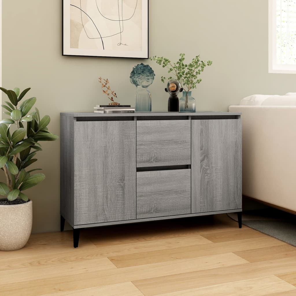vidaXL Servantă, gri sonoma, 102x35x70 cm, lemn prelucrat vidaXL Servantă, gri sonoma, 102x35x70 cm, lemn prelucrat