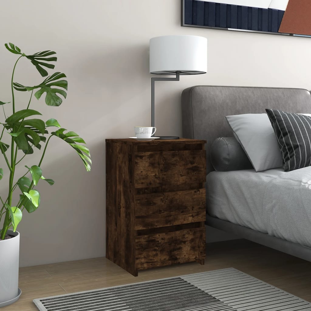 vidaXL Noptiere, 2 buc., stejar fumuriu, 40x35x62,5 cm, lemn prelucrat vidaXL Noptiere, 2 buc., stejar fumuriu, 40x35x62,5 cm, lemn prelucrat