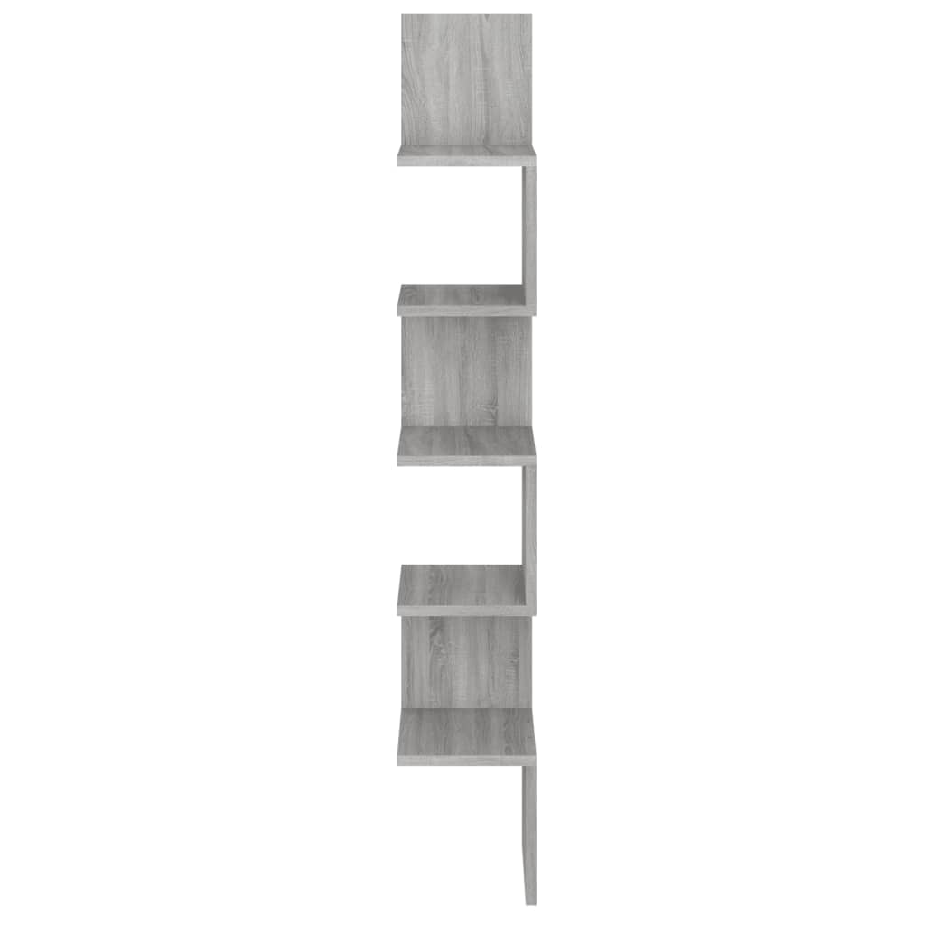 vidaXL Raft de perete de colț sonoma gri 20x20x127,5 cm lemn compozit vidaXL Raft de perete de colț sonoma gri 20x20x127,5 cm lemn compozit