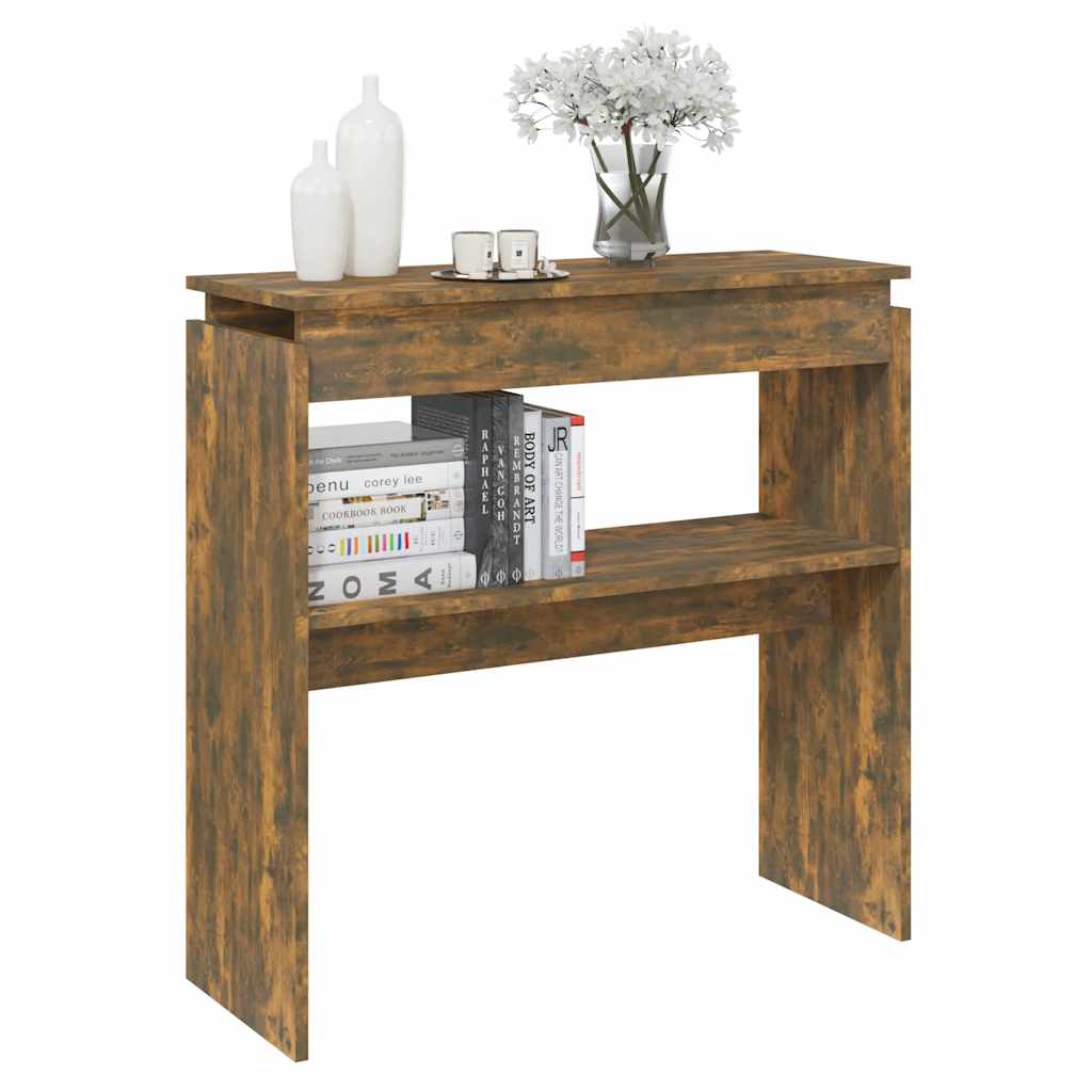 vidaXL Măsuță consolă, stejar fumuriu, 80x30x80 cm, lemn prelucrat vidaXL Măsuță consolă, stejar fumuriu, 80x30x80 cm, lemn prelucrat