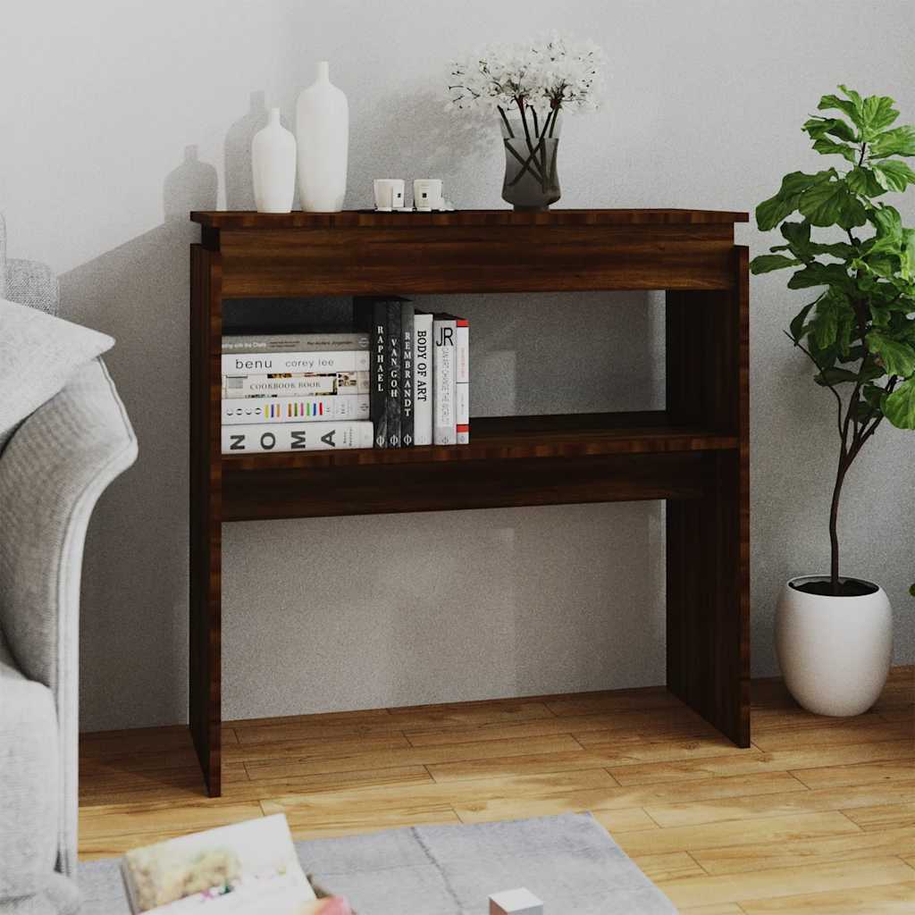 vidaXL Măsuță consolă, stejar maro, 80x30x80 cm, lemn prelucrat vidaXL Măsuță consolă, stejar maro, 80x30x80 cm, lemn prelucrat