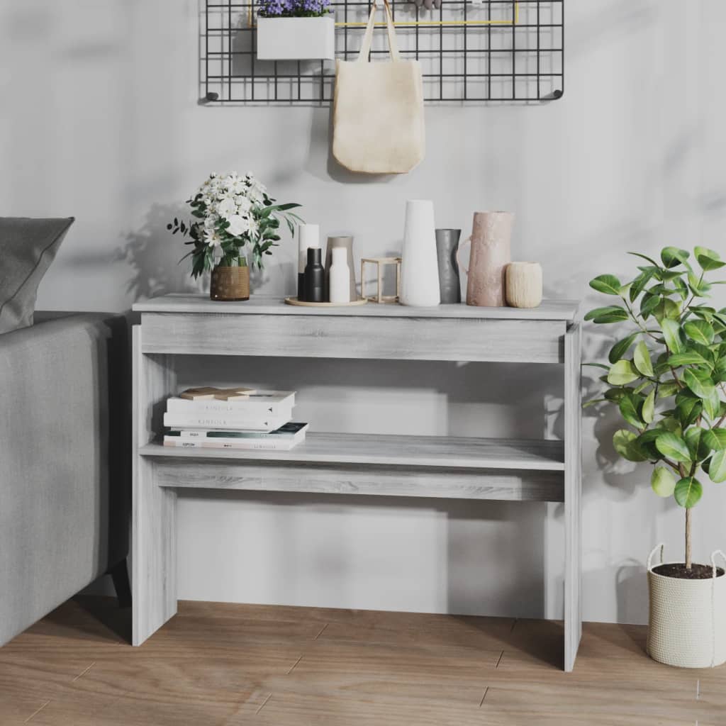 vidaXL Măsuță consolă, gri sonoma, 102x30x80 cm, lemn prelucrat vidaXL Măsuță consolă, gri sonoma, 102x30x80 cm, lemn prelucrat