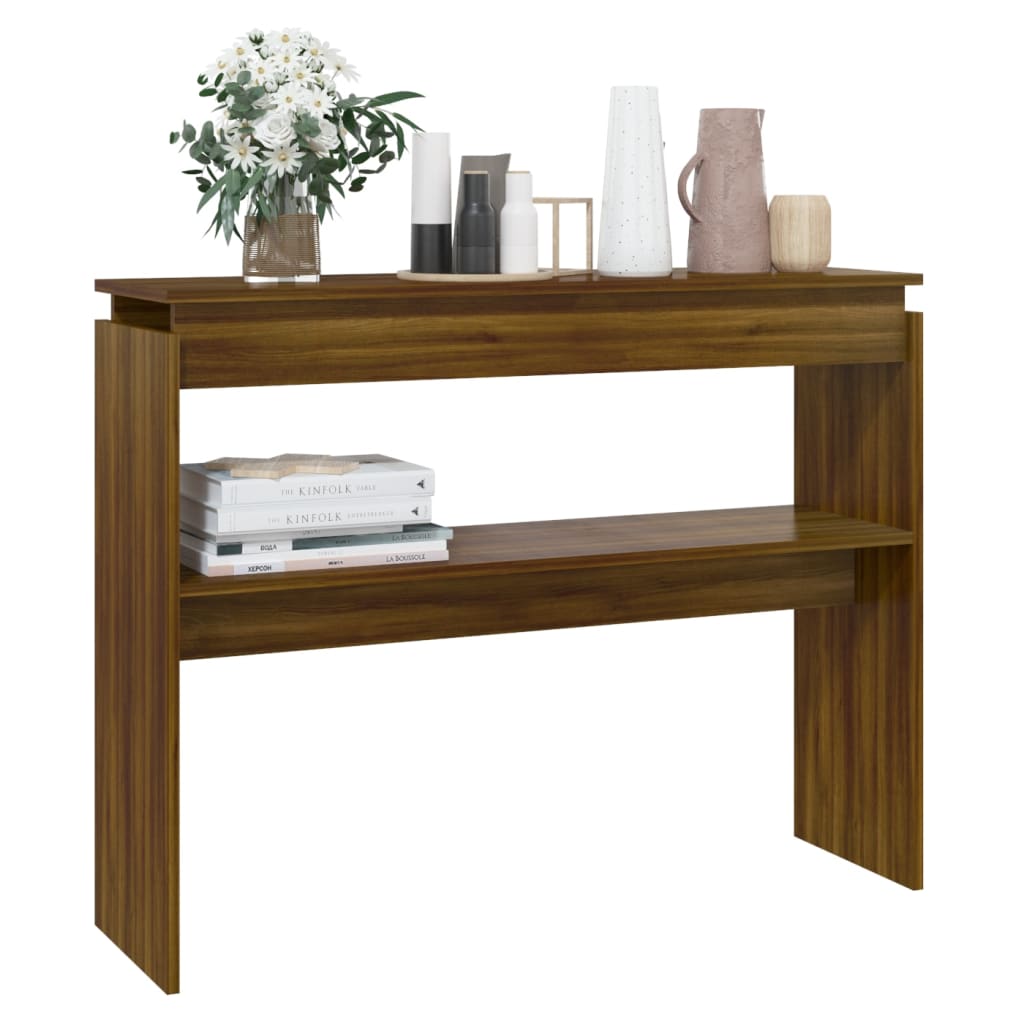 vidaXL Măsuță consolă, stejar maro, 102x30x80 cm, lemn prelucrat vidaXL Măsuță consolă, stejar maro, 102x30x80 cm, lemn prelucrat