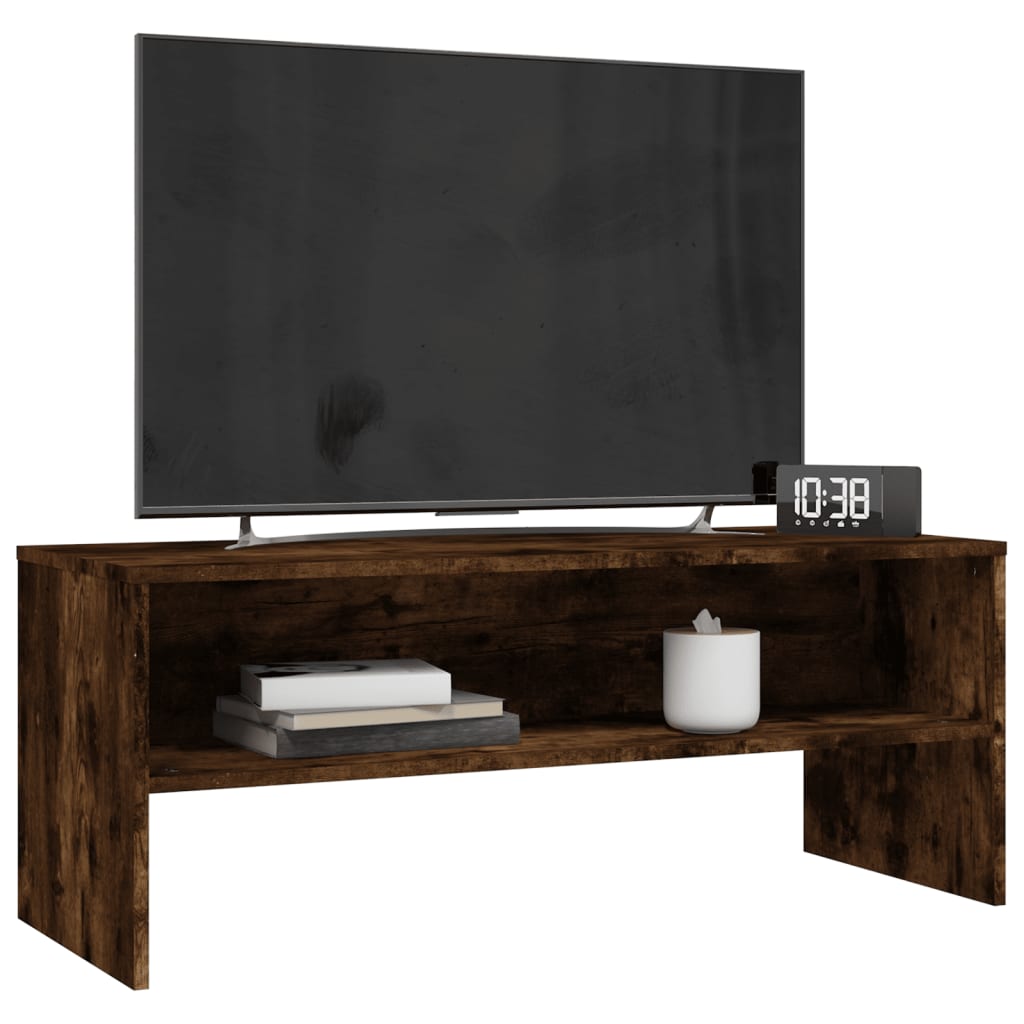 vidaXL Comodă TV, stejar fumuriu, 100x40x40 cm, lemn compozit vidaXL Comodă TV, stejar fumuriu, 100x40x40 cm, lemn compozit
