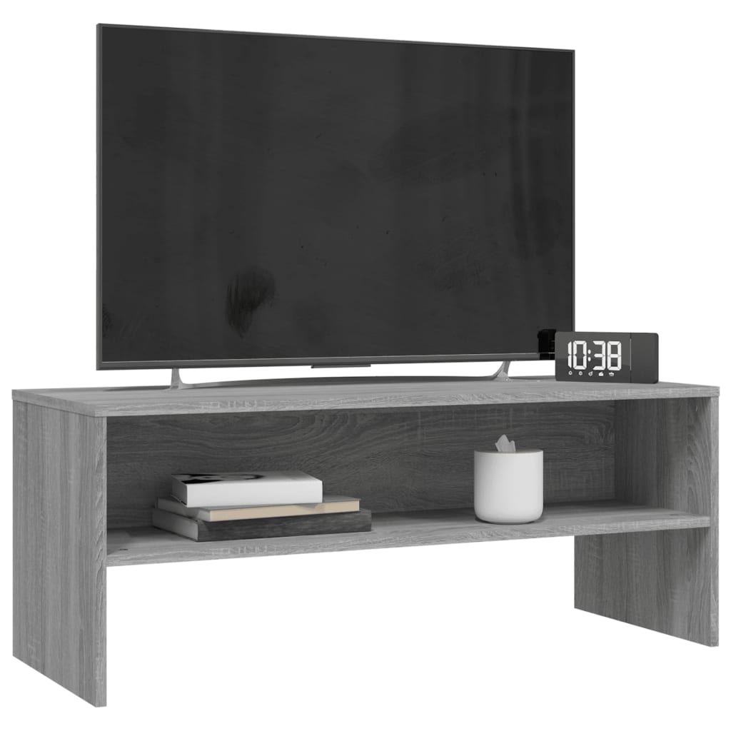 vidaXL Comodă TV, gri sonoma, 100x40x40 cm, lemn compozit vidaXL Comodă TV, gri sonoma, 100x40x40 cm, lemn compozit