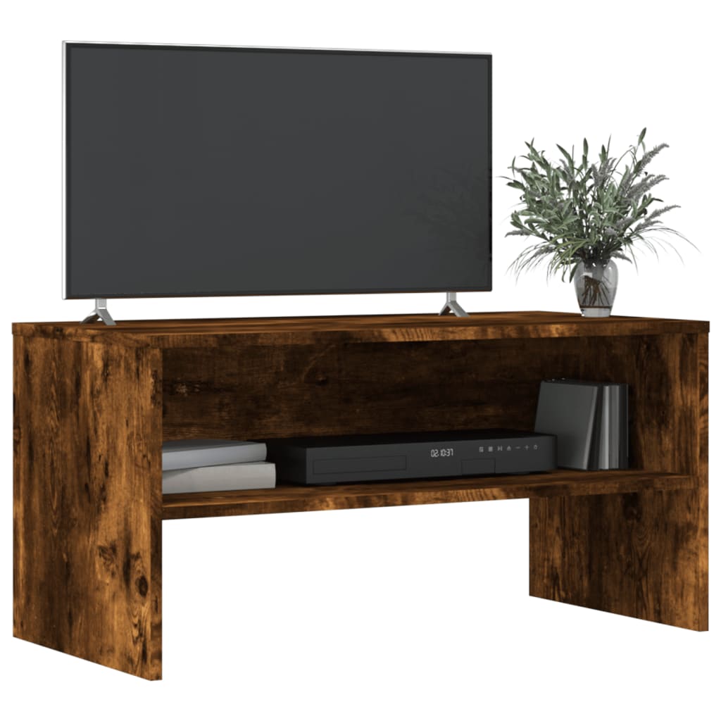 vidaXL Comodă TV, stejar fumuriu, 80x40x40 cm, lemn prelucrat