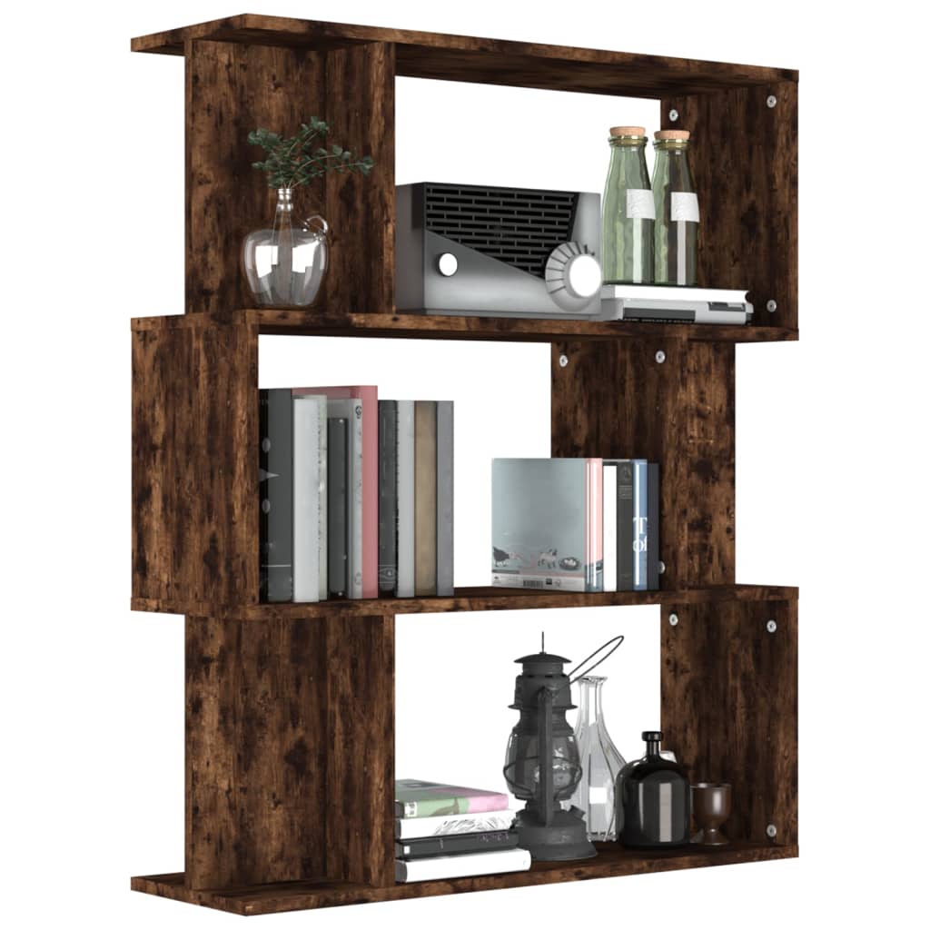 vidaXL Bibliotecă/Separator stejar fumuriu 80x24x96cm lemn prelucrat vidaXL Bibliotecă/Separator stejar fumuriu 80x24x96cm lemn prelucrat