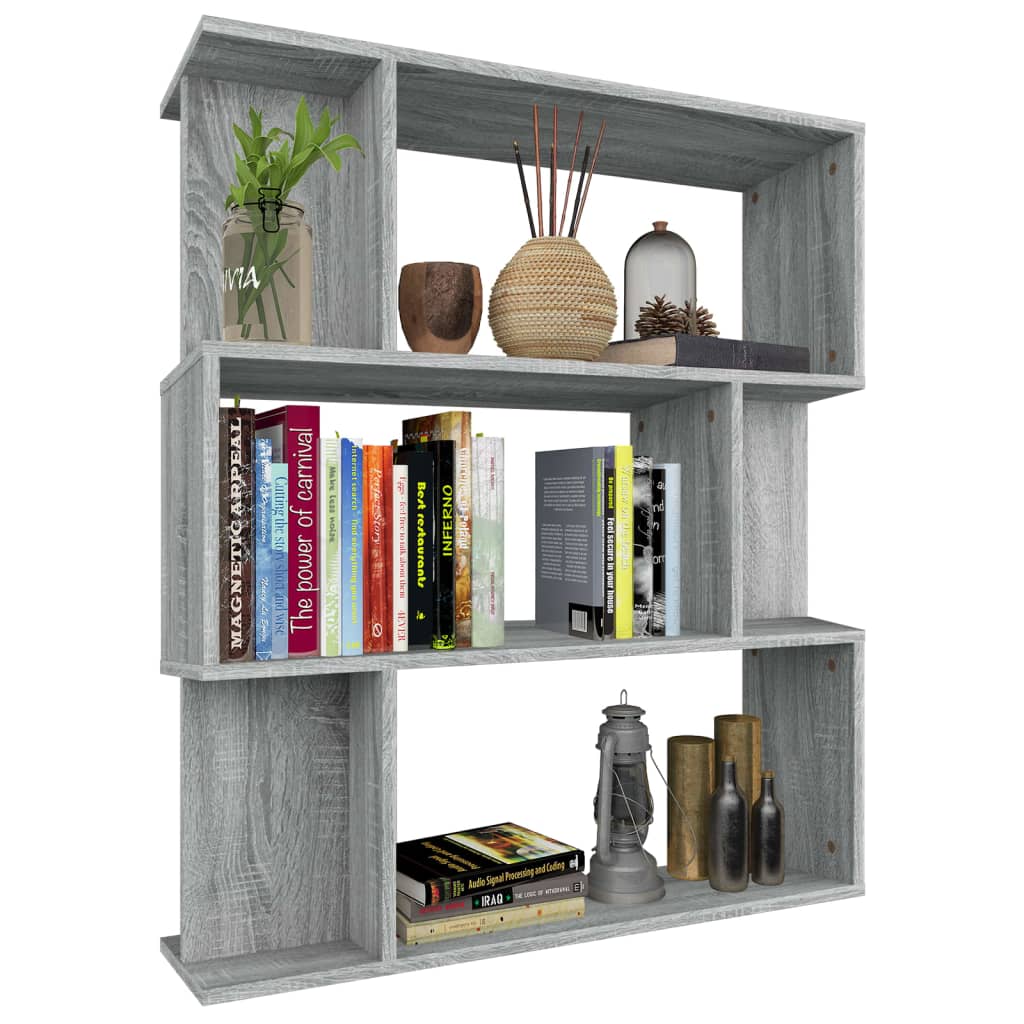 vidaXL Bibliotecă/Separator, sonoma gri, 80x24x96cm, lemn prelucrat vidaXL Bibliotecă/Separator, sonoma gri, 80x24x96cm, lemn prelucrat