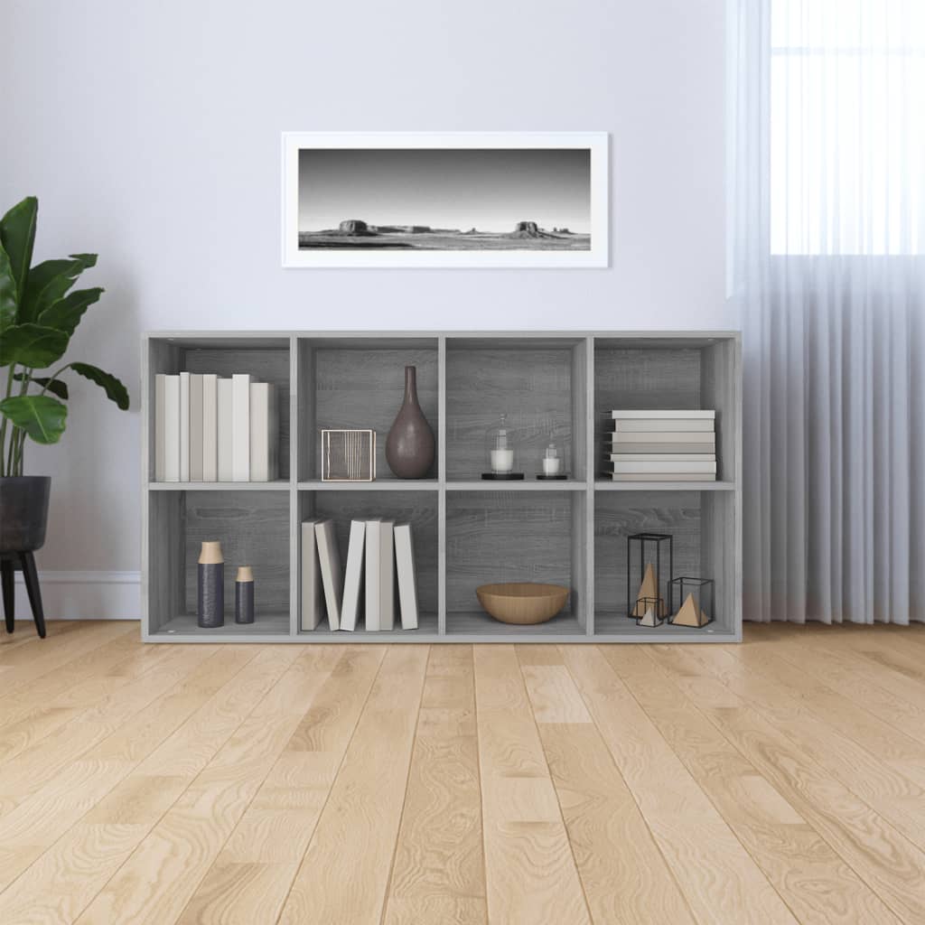 vidaXL Bibliotecă/Servantă, gri sonoma, 66x30x130 cm, lemn prelucrat vidaXL Bibliotecă/Servantă, gri sonoma, 66x30x130 cm, lemn prelucrat