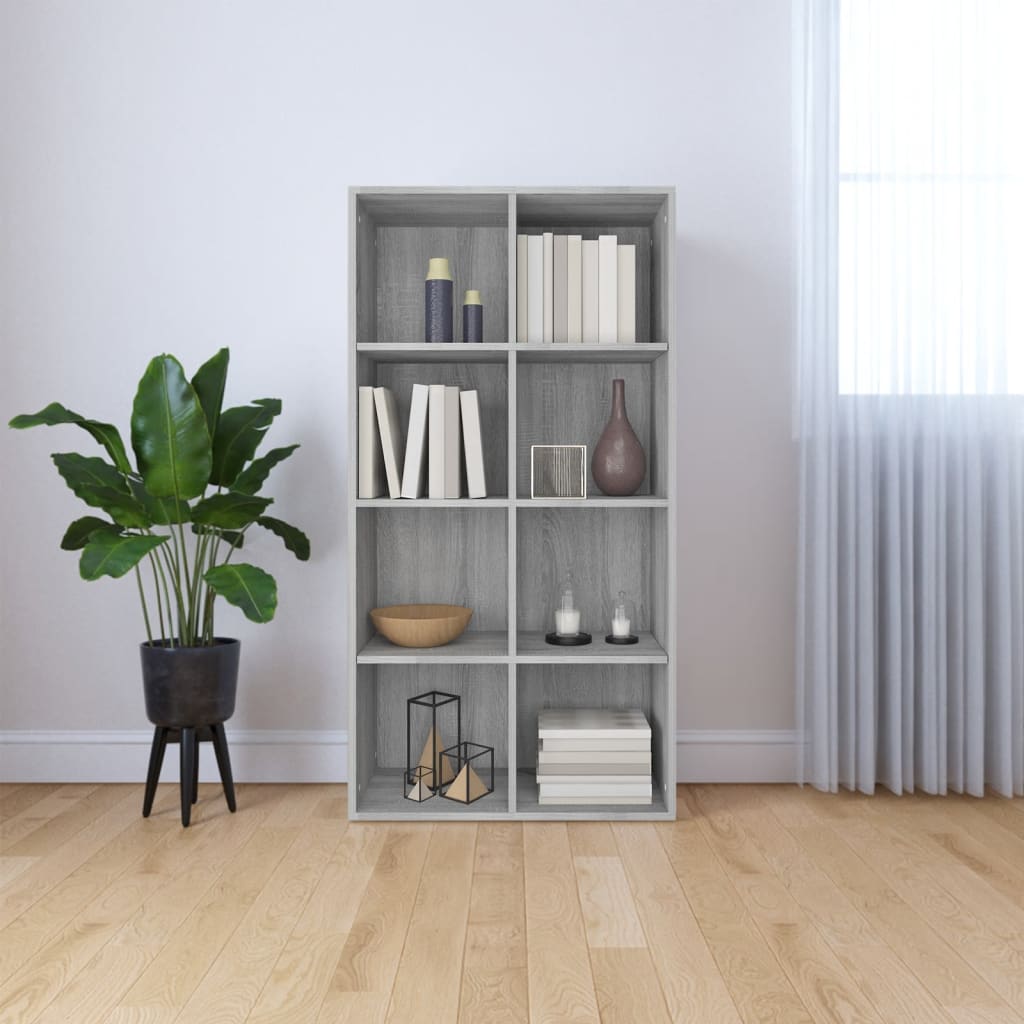 vidaXL Bibliotecă/Servantă, gri sonoma, 66x30x130 cm, lemn prelucrat vidaXL Bibliotecă/Servantă, gri sonoma, 66x30x130 cm, lemn prelucrat