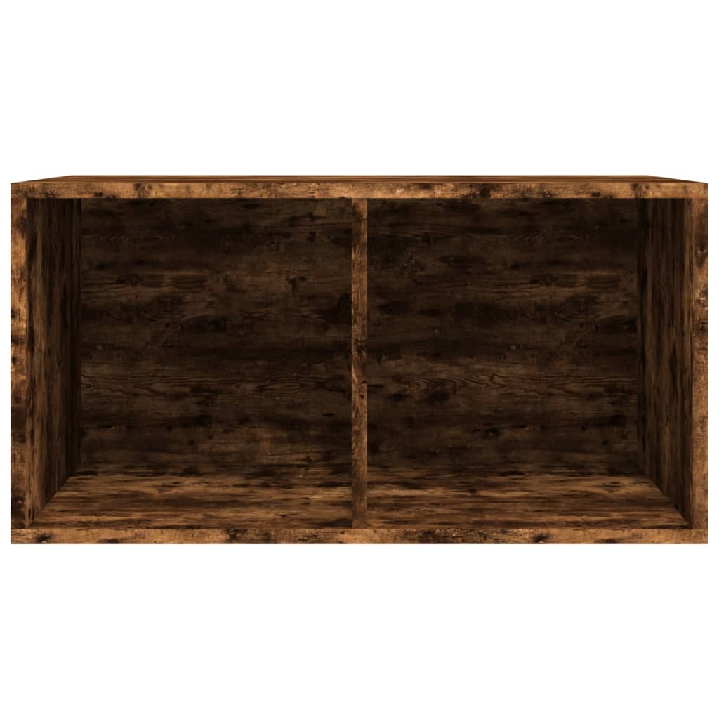 vidaXL Cutie de depozitare viniluri, stejar fumuriu, 71x34x36 cm, lemn vidaXL Cutie de depozitare viniluri, stejar fumuriu, 71x34x36 cm, lemn