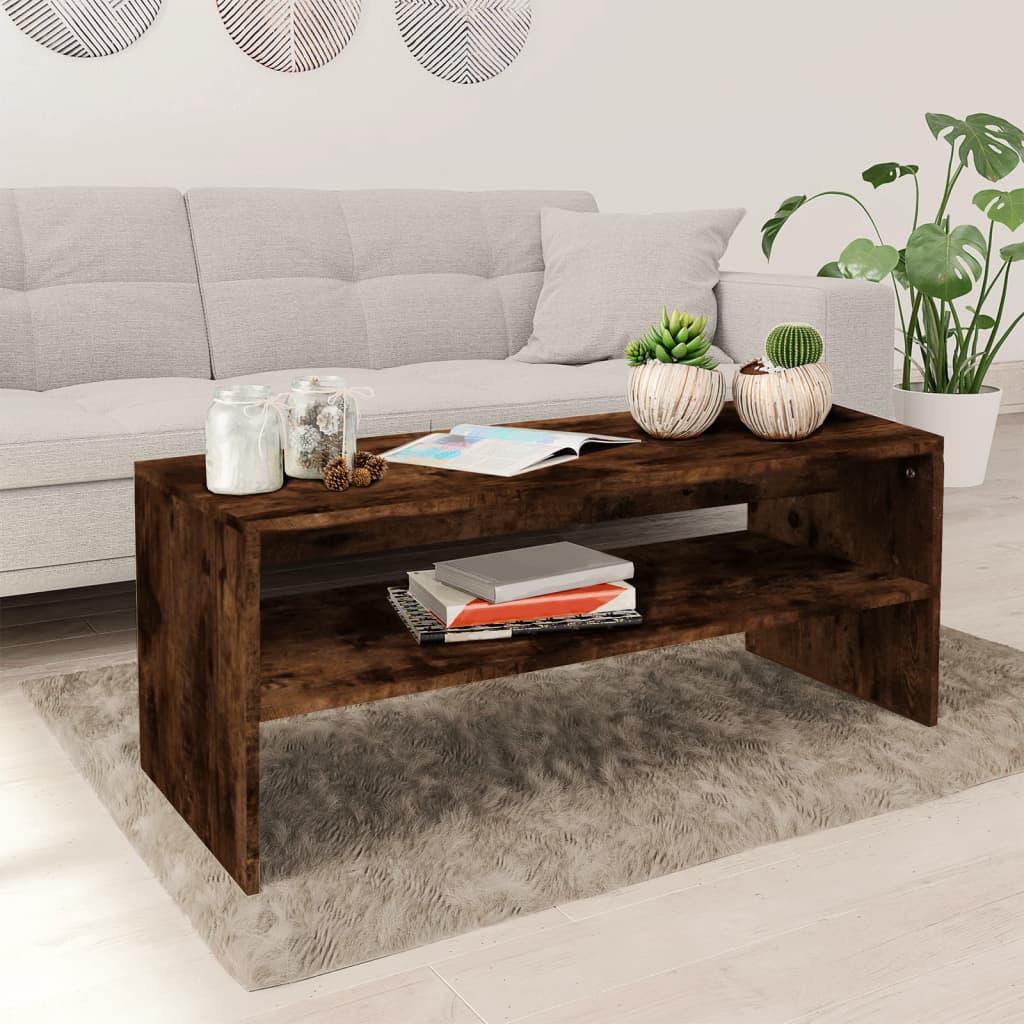 vidaXL Măsuță de cafea, stejar fumuriu, 100x40x40 cm, lemn prelucrat vidaXL Măsuță de cafea, stejar fumuriu, 100x40x40 cm, lemn prelucrat