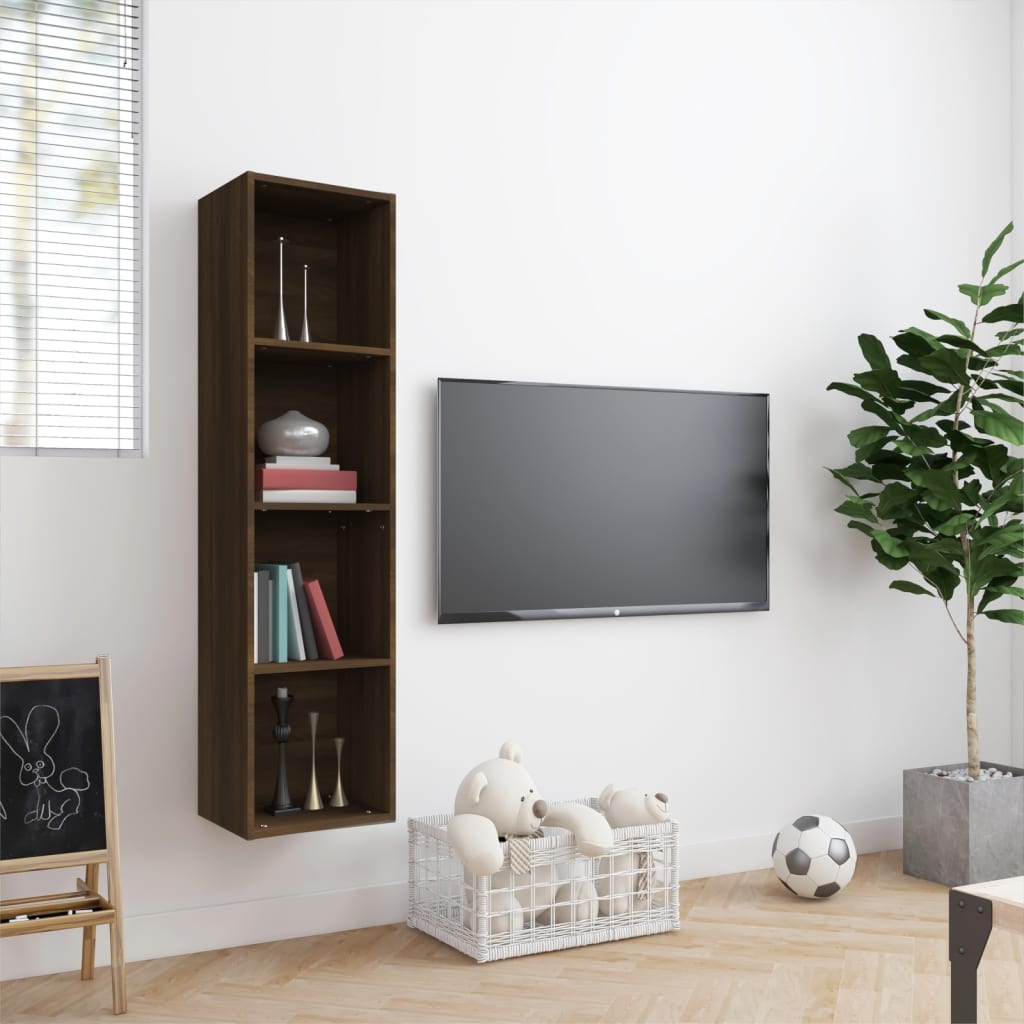 vidaXL Bibliotecă/dulap TV stejar maro 143x30x36 cm lemn prelucrat vidaXL Bibliotecă/dulap TV stejar maro 143x30x36 cm lemn prelucrat