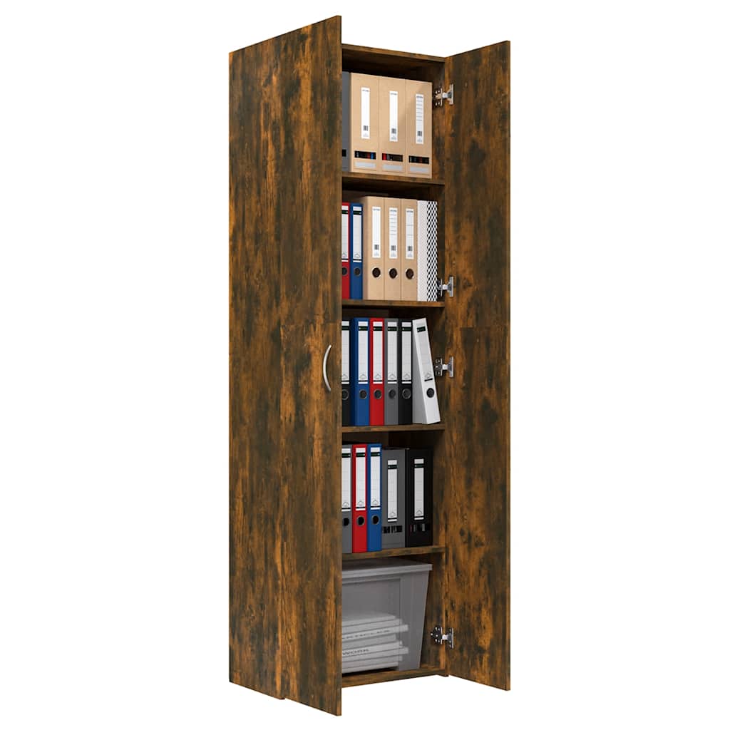vidaXL Dulap de birou stejar fumuriu 60x32x190 cm lemn prelucrat vidaXL Dulap de birou stejar fumuriu 60x32x190 cm lemn prelucrat