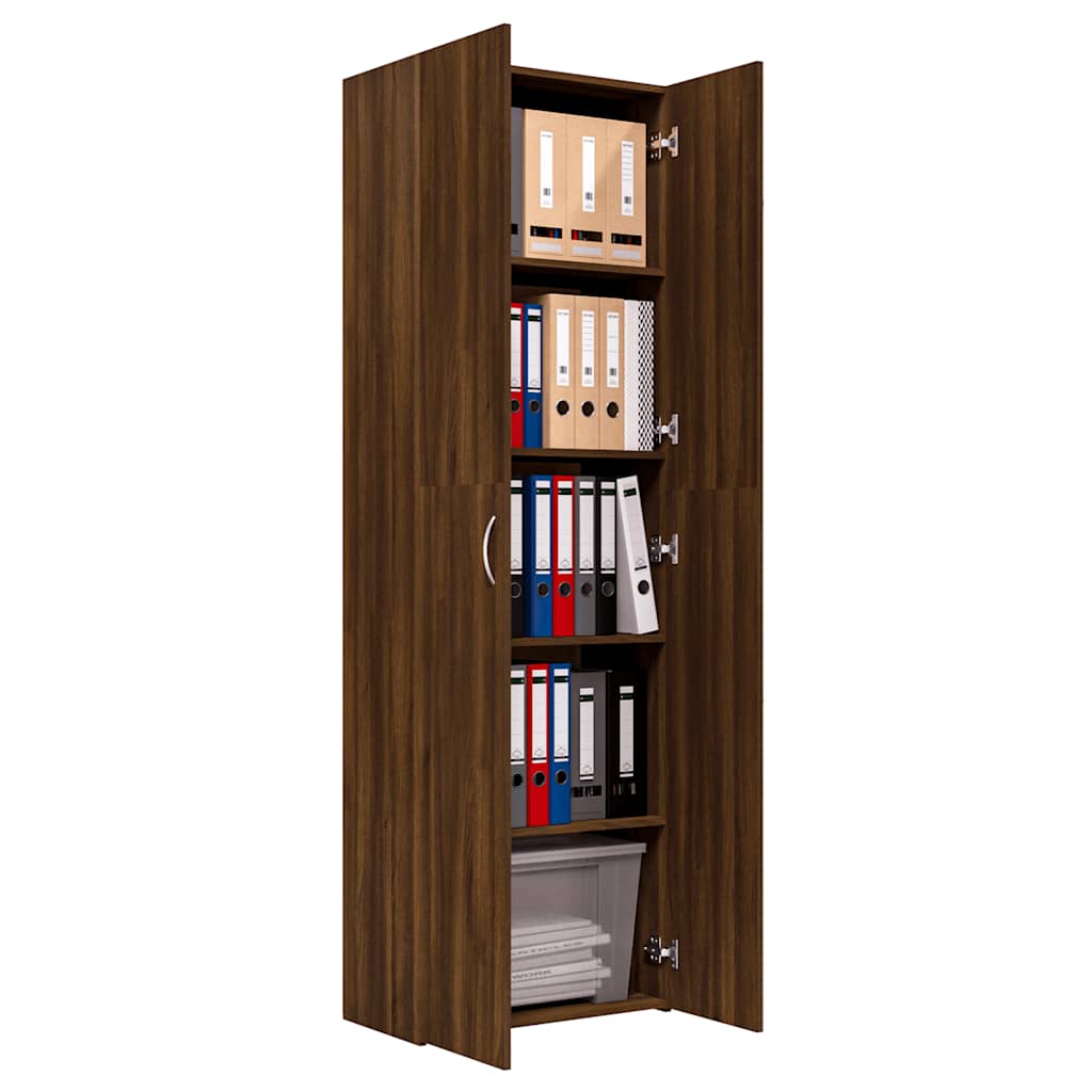 vidaXL Dulap de birou, stejar maro, 60x32x190 cm, lemn prelucrat vidaXL Dulap de birou, stejar maro, 60x32x190 cm, lemn prelucrat