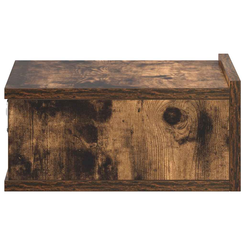 vidaXL Noptieră plutitoare, stejar fumuriu, 40x30x15 cm lemn prelucrat