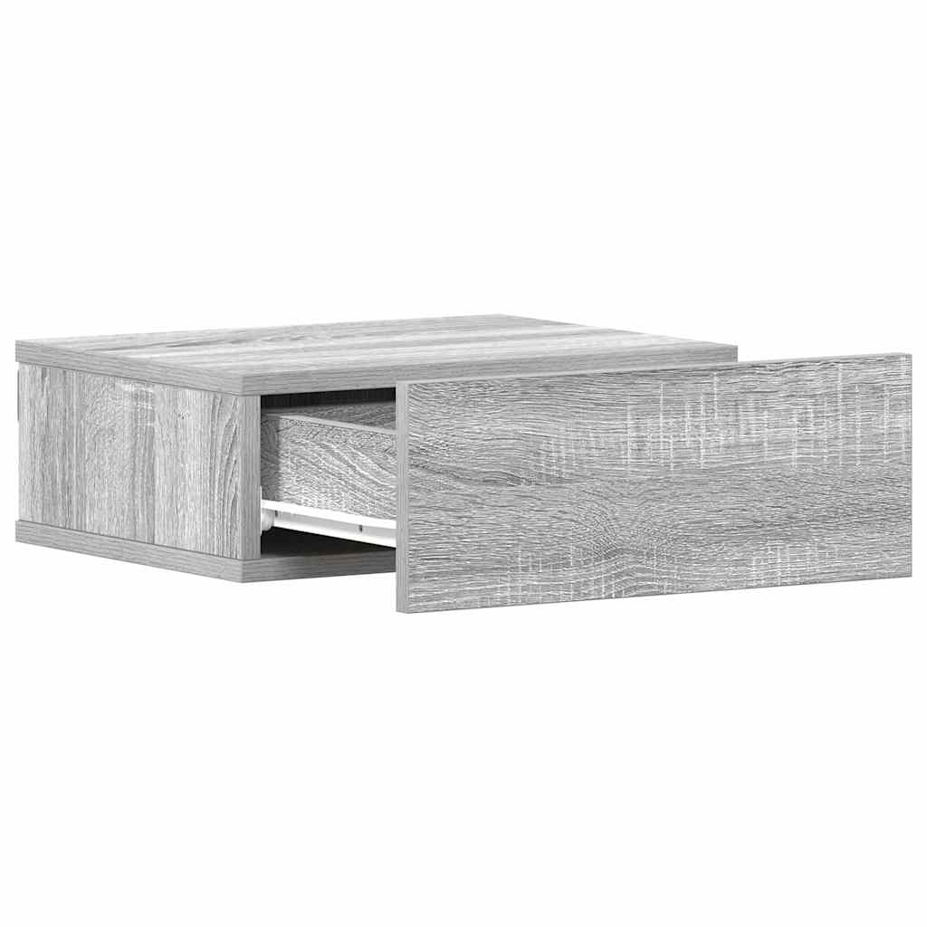 vidaXL Noptieră plutitoare, gri sonoma, 40x30x15 cm, lemn prelucrat