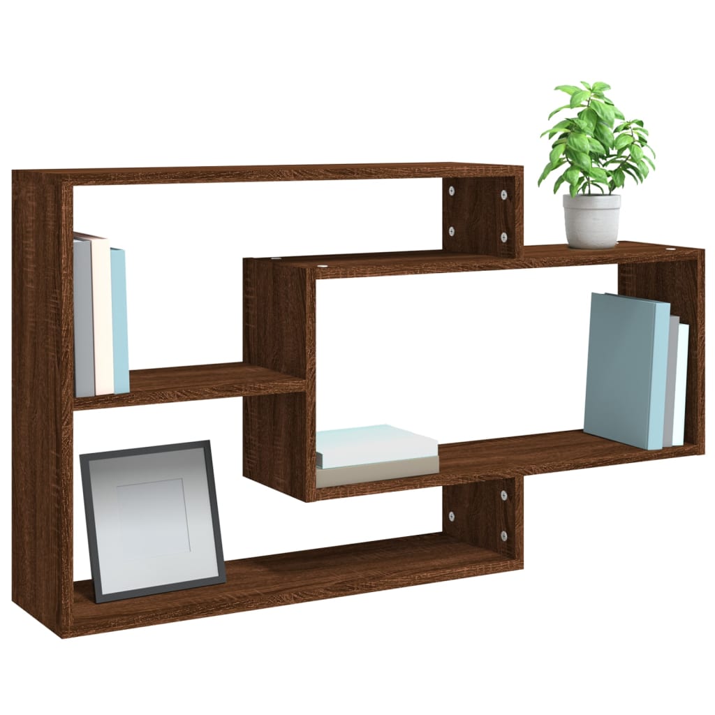 vidaXL Raft de perete, stejar maro, 104x20x58,5 cm, lemn compozit vidaXL Raft de perete, stejar maro, 104x20x58,5 cm, lemn compozit