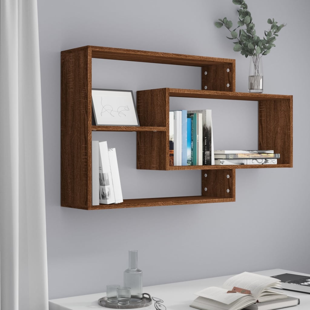 vidaXL Raft de perete, stejar maro, 104x20x58,5 cm, lemn compozit vidaXL Raft de perete, stejar maro, 104x20x58,5 cm, lemn compozit