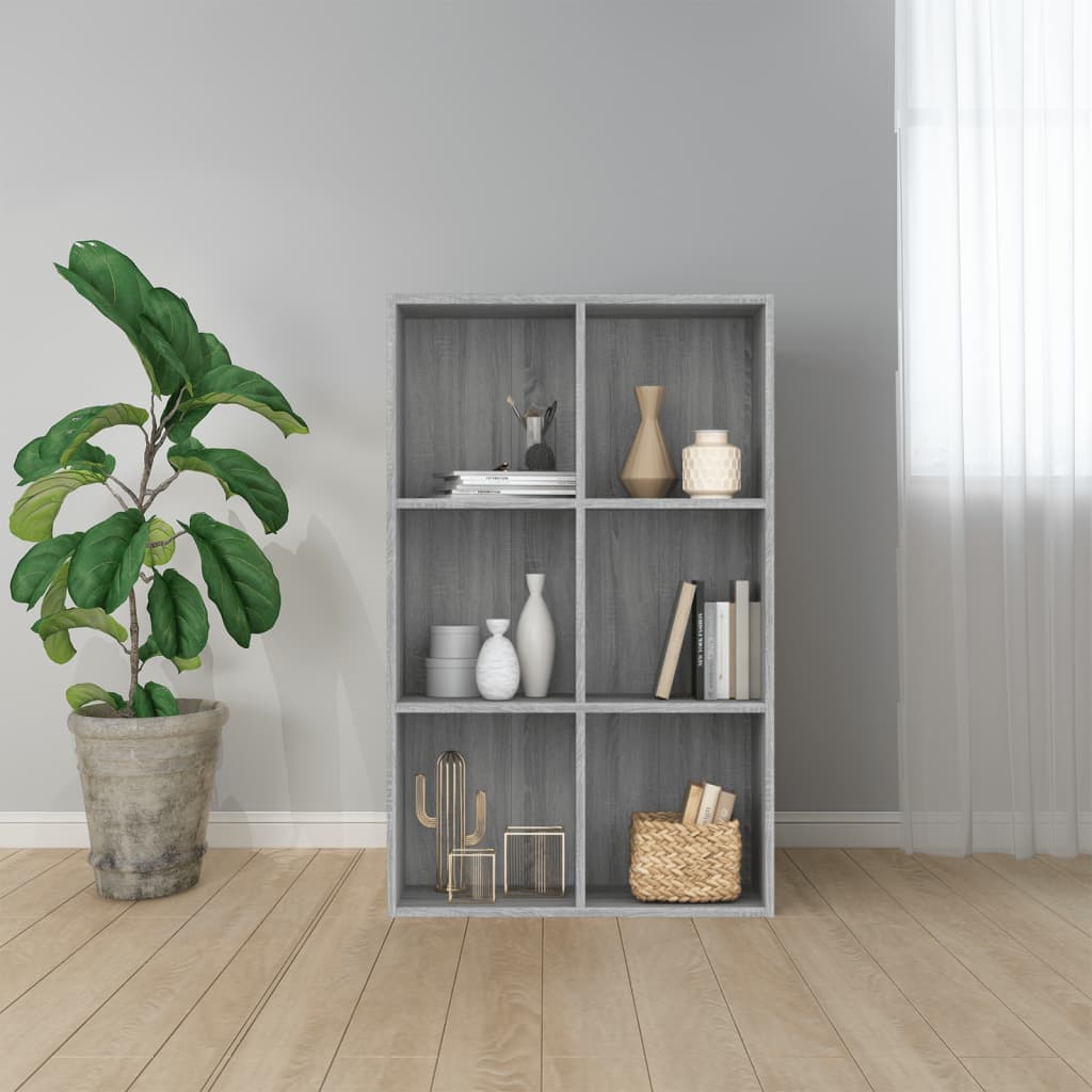 vidaXL Bibliotecă/Servantă, gri sonoma, 66x30x98 cm, lemn prelucrat vidaXL Bibliotecă/Servantă, gri sonoma, 66x30x98 cm, lemn prelucrat