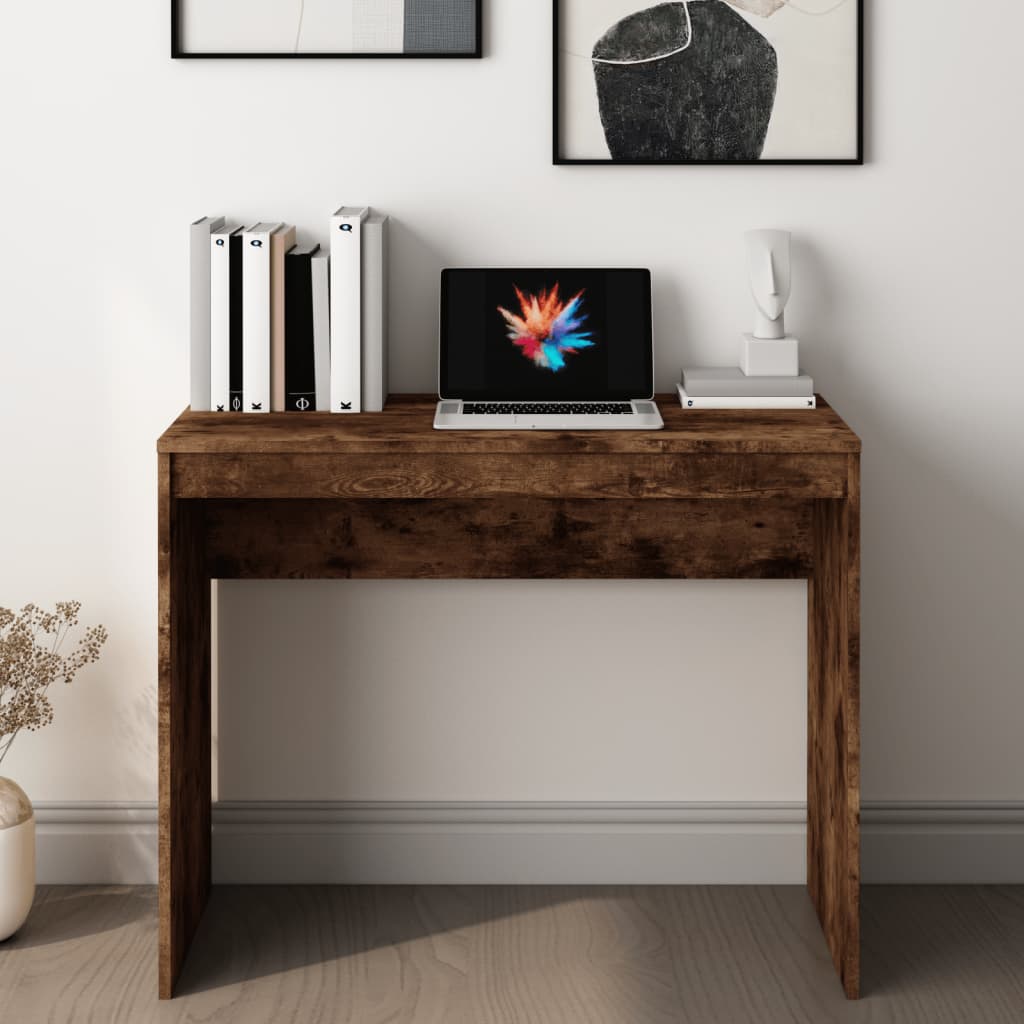 vidaXL Birou, stejar fumuriu, 90x40x72 cm, lemn prelucrat