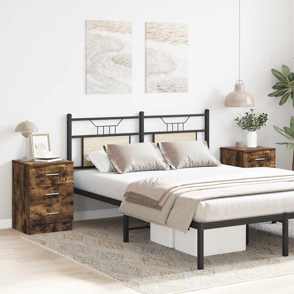 vidaXL Noptiere, 2 buc., stejar fumuriu, 38x35x56 cm, lemn prelucrat vidaXL Noptiere, 2 buc., stejar fumuriu, 38x35x56 cm, lemn prelucrat