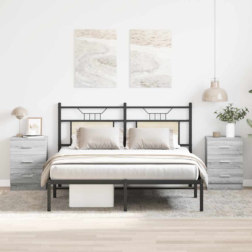 vidaXL Noptieră, 2 buc., gri sonoma, 38x35x56 cm, lemn prelucrat vidaXL Noptieră, 2 buc., gri sonoma, 38x35x56 cm, lemn prelucrat