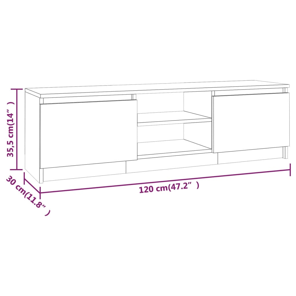 vidaXL Comodă TV, stejar fumuriu, 120x30x35,5 cm, lemn prelucrat vidaXL Comodă TV, stejar fumuriu, 120x30x35,5 cm, lemn prelucrat