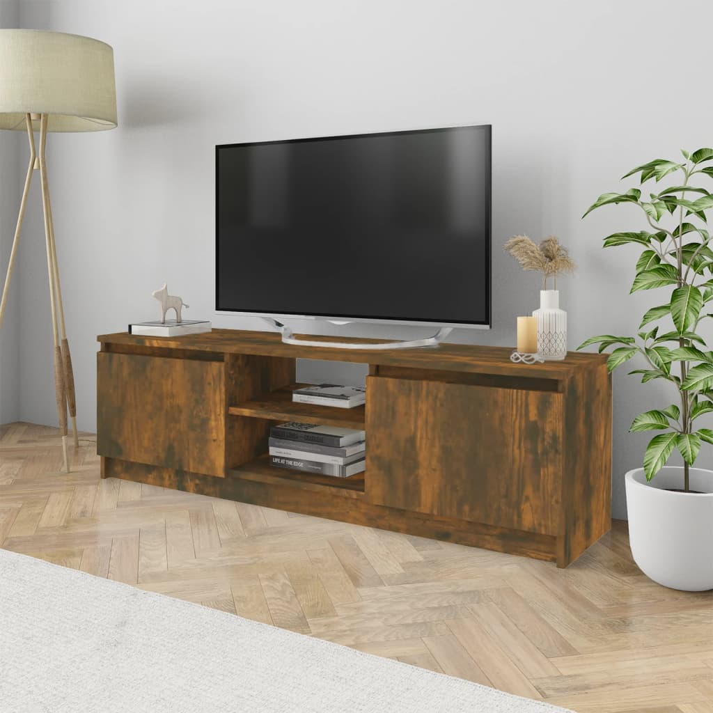 vidaXL Comodă TV, stejar fumuriu, 120x30x35,5 cm, lemn prelucrat vidaXL Comodă TV, stejar fumuriu, 120x30x35,5 cm, lemn prelucrat