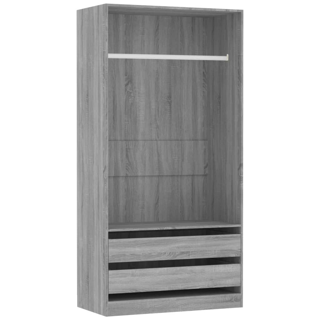 vidaXL Șifonier, gri sonoma, 100x50x200 cm, lemn prelucrat vidaXL Șifonier, gri sonoma, 100x50x200 cm, lemn prelucrat