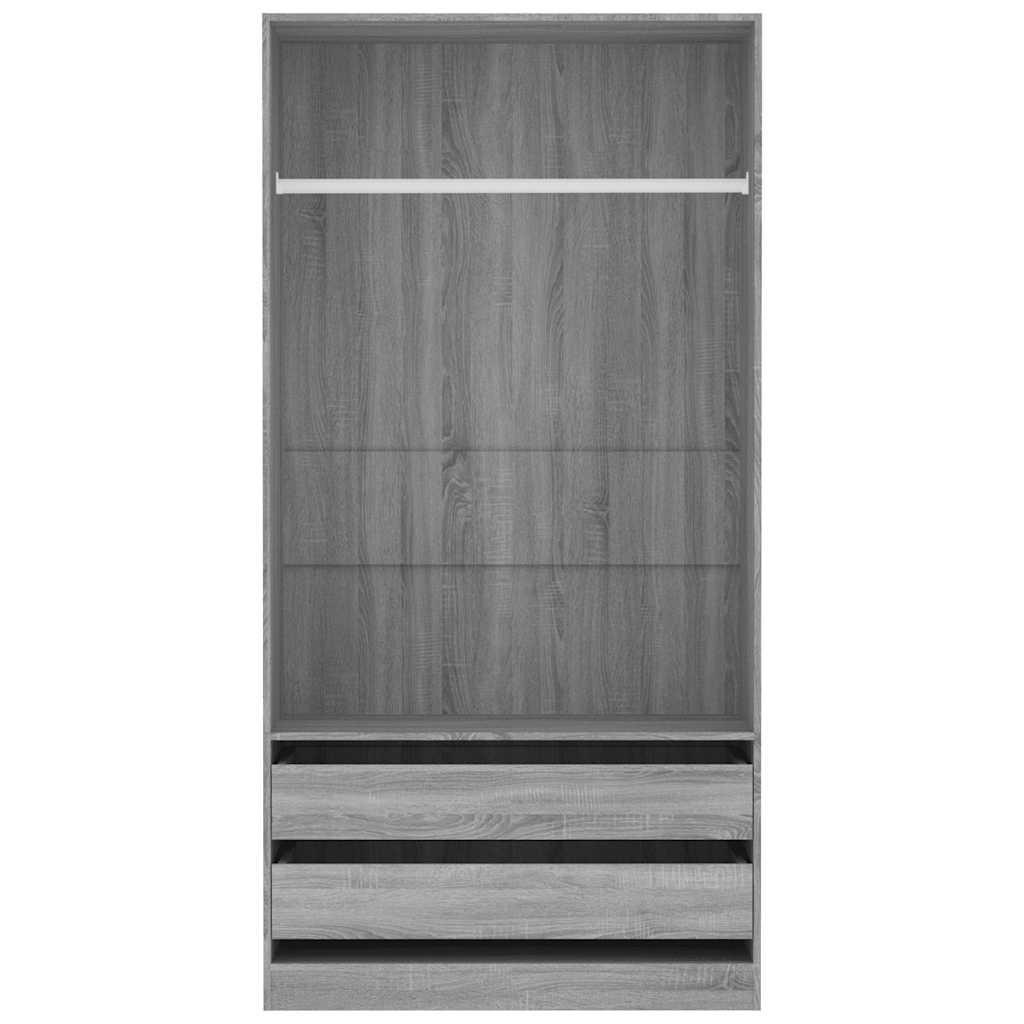 vidaXL Șifonier, gri sonoma, 100x50x200 cm, lemn prelucrat vidaXL Șifonier, gri sonoma, 100x50x200 cm, lemn prelucrat
