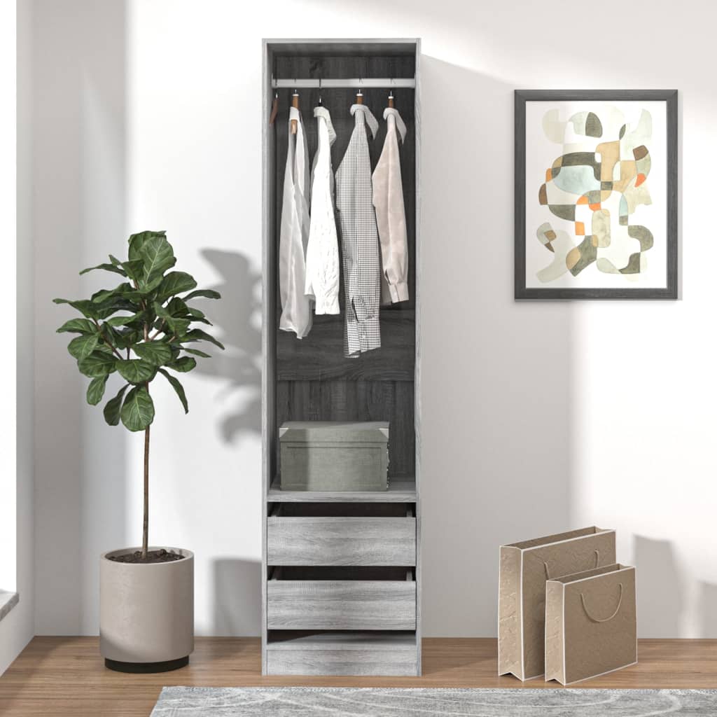 vidaXL Șifonier cu sertare, gri sonoma, 50x50x200 cm, lemn prelucrat vidaXL Șifonier cu sertare, gri sonoma, 50x50x200 cm, lemn prelucrat