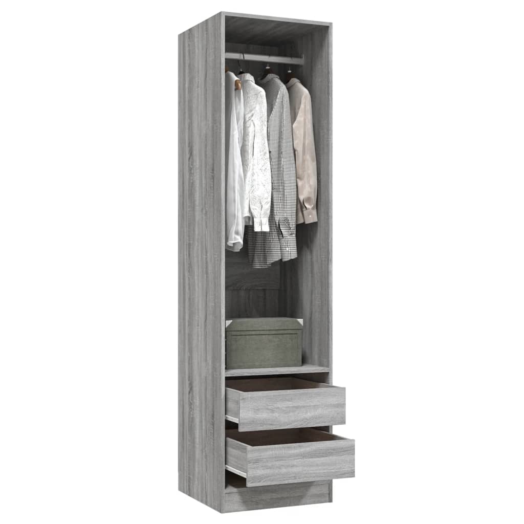 vidaXL Șifonier cu sertare, gri sonoma, 50x50x200 cm, lemn prelucrat vidaXL Șifonier cu sertare, gri sonoma, 50x50x200 cm, lemn prelucrat
