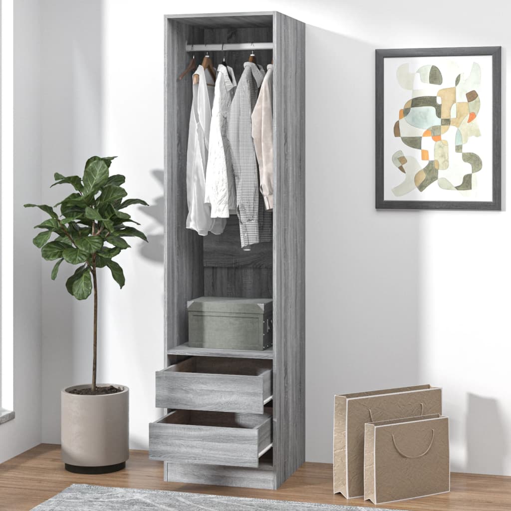 vidaXL Șifonier cu sertare, gri sonoma, 50x50x200 cm, lemn prelucrat vidaXL Șifonier cu sertare, gri sonoma, 50x50x200 cm, lemn prelucrat